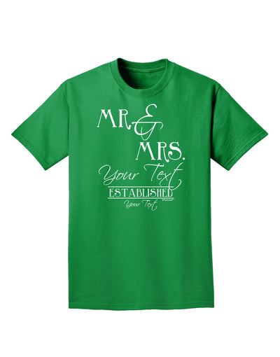 Personalized Mr and Mrs -Name- Established -Date- Design Adult Dark T-Shirt-Mens T-Shirt-TooLoud-Kelly-Green-Small-Davson Sales