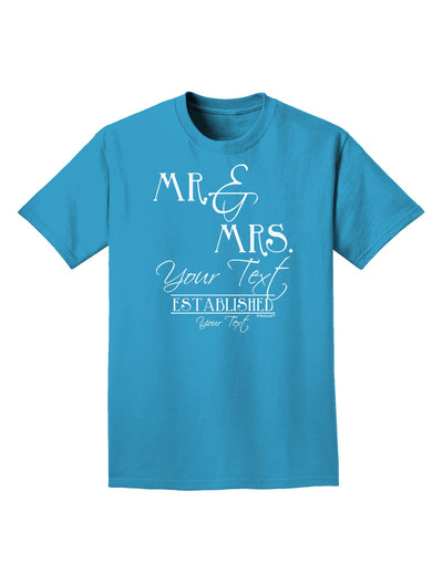 Personalized Mr and Mrs -Name- Established -Date- Design Adult Dark T-Shirt-Mens T-Shirt-TooLoud-Turquoise-Small-Davson Sales