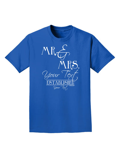 Personalized Mr and Mrs -Name- Established -Date- Design Adult Dark T-Shirt-Mens T-Shirt-TooLoud-Royal-Blue-Small-Davson Sales