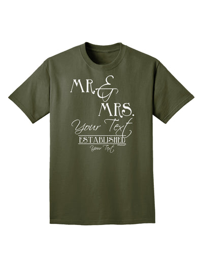 Personalized Mr and Mrs -Name- Established -Date- Design Adult Dark T-Shirt-Mens T-Shirt-TooLoud-Military-Green-Small-Davson Sales