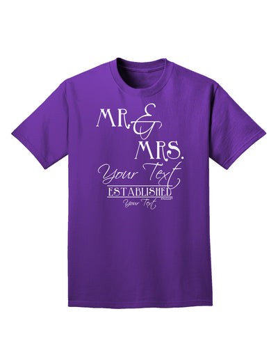 Personalized Mr and Mrs -Name- Established -Date- Design Adult Dark T-Shirt-Mens T-Shirt-TooLoud-Purple-Small-Davson Sales