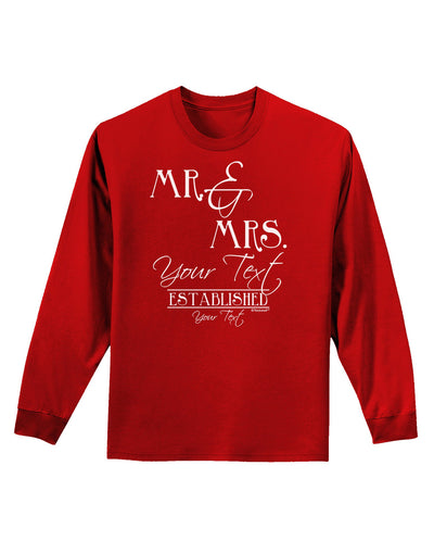 Personalized Mr and Mrs -Name- Established -Date- Design Adult Long Sleeve Dark T-Shirt-TooLoud-Red-Small-Davson Sales