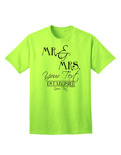 Personalized Mr and Mrs -Name- Established -Date- Design Adult T-Shirt-Mens T-Shirt-TooLoud-Neon-Green-Small-Davson Sales