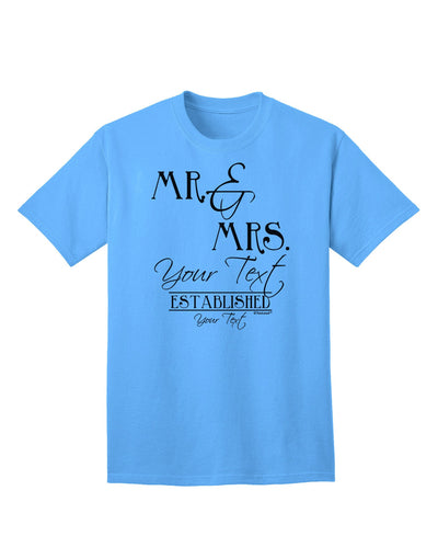 Personalized Mr and Mrs -Name- Established -Date- Design Adult T-Shirt-Mens T-Shirt-TooLoud-Aquatic-Blue-Small-Davson Sales