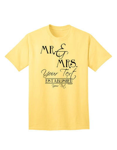 Personalized Mr and Mrs -Name- Established -Date- Design Adult T-Shirt-Mens T-Shirt-TooLoud-Yellow-Small-Davson Sales