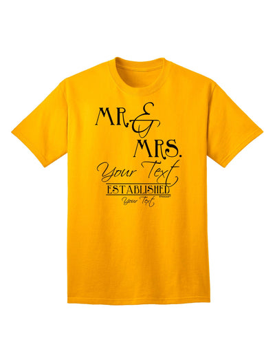 Personalized Mr and Mrs -Name- Established -Date- Design Adult T-Shirt-Mens T-Shirt-TooLoud-Gold-Small-Davson Sales