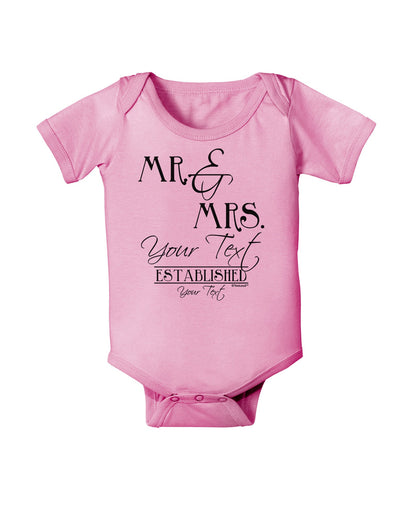 Personalized Mr and Mrs -Name- Established -Date- Design Baby Romper Bodysuit-Baby Romper-TooLoud-Light-Pink-06-Months-Davson Sales