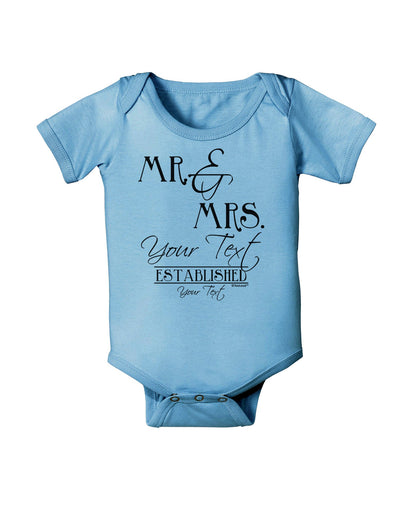 Personalized Mr and Mrs -Name- Established -Date- Design Baby Romper Bodysuit-Baby Romper-TooLoud-Light-Blue-06-Months-Davson Sales