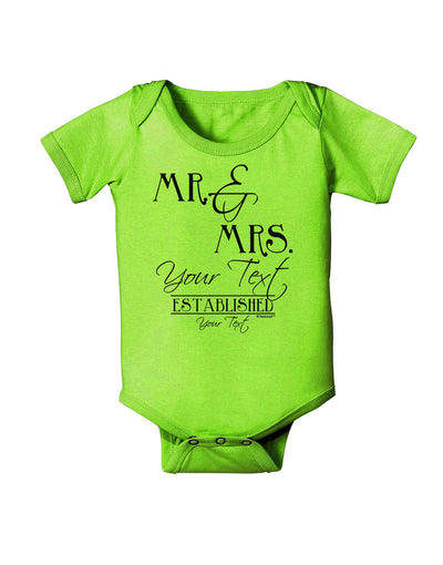 Personalized Mr and Mrs -Name- Established -Date- Design Baby Romper Bodysuit-Baby Romper-TooLoud-Lime-Green-06-Months-Davson Sales