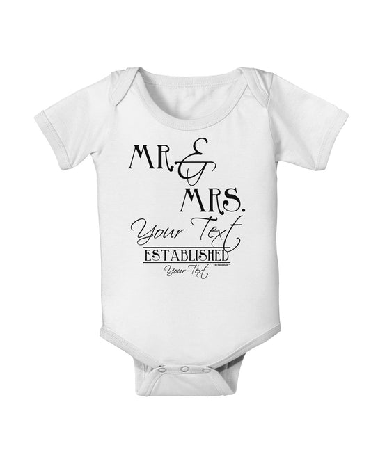 Personalized Mr and Mrs -Name- Established -Date- Design Baby Romper Bodysuit-Baby Romper-TooLoud-White-06-Months-Davson Sales