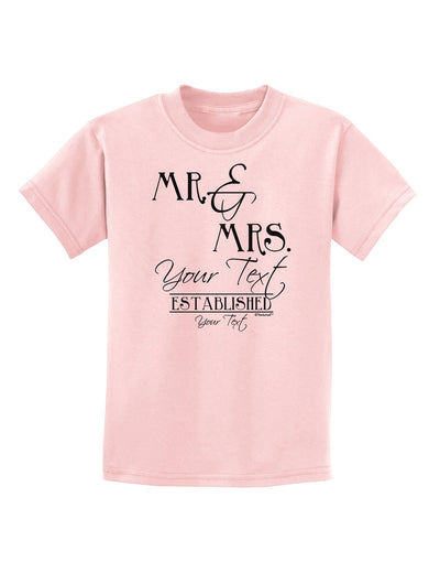 Personalized Mr and Mrs -Name- Established -Date- Design Childrens T-Shirt-Childrens T-Shirt-TooLoud-PalePink-X-Small-Davson Sales