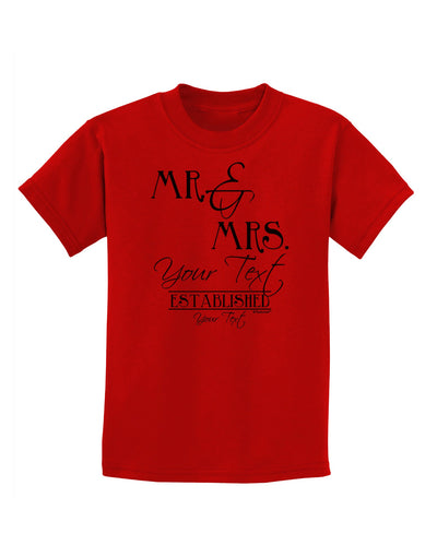 Personalized Mr and Mrs -Name- Established -Date- Design Childrens T-Shirt-Childrens T-Shirt-TooLoud-Red-X-Small-Davson Sales
