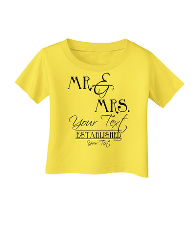 Personalized Mr and Mrs -Name- Established -Date- Design Infant T-Shirt-Infant T-Shirt-TooLoud-Yellow-06-Months-Davson Sales