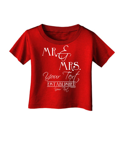 Personalized Mr and Mrs -Name- Established -Date- Design Infant T-Shirt Dark-Infant T-Shirt-TooLoud-Red-06-Months-Davson Sales