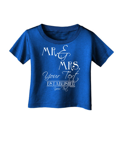 Personalized Mr and Mrs -Name- Established -Date- Design Infant T-Shirt Dark-Infant T-Shirt-TooLoud-Royal-Blue-06-Months-Davson Sales