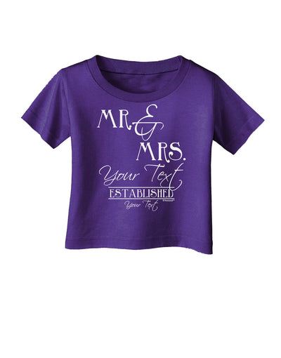 Personalized Mr and Mrs -Name- Established -Date- Design Infant T-Shirt Dark-Infant T-Shirt-TooLoud-Purple-06-Months-Davson Sales