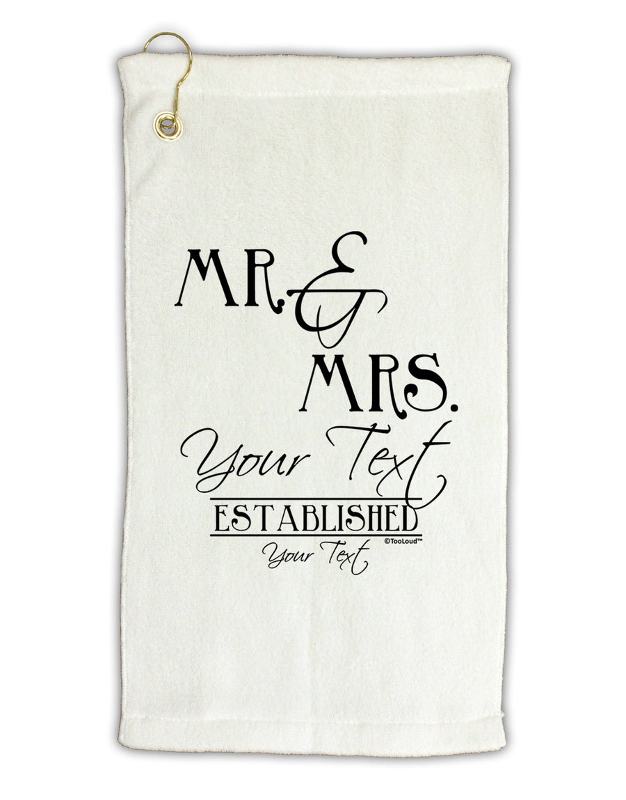 Personalized Mr and Mrs -Name- Established -Date- Design Micro Terry Gromet Golf Towel 16 x 25 inch-Golf Towel-TooLoud-White-Davson Sales