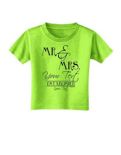 Personalized Mr and Mrs -Name- Established -Date- Design Toddler T-Shirt-Toddler T-Shirt-TooLoud-Lime-Green-2T-Davson Sales