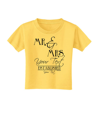 Personalized Mr and Mrs -Name- Established -Date- Design Toddler T-Shirt-Toddler T-Shirt-TooLoud-Yellow-2T-Davson Sales