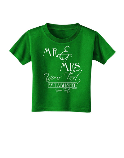 Personalized Mr and Mrs -Name- Established -Date- Design Toddler T-Shirt Dark-Toddler T-Shirt-TooLoud-Clover-Green-2T-Davson Sales