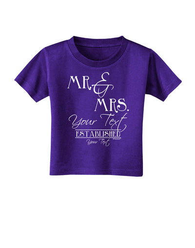 Personalized Mr and Mrs -Name- Established -Date- Design Toddler T-Shirt Dark-Toddler T-Shirt-TooLoud-Purple-2T-Davson Sales