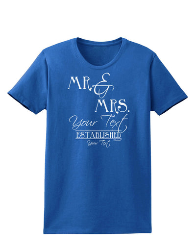 Personalized Mr and Mrs -Name- Established -Date- Design Womens Dark T-Shirt-TooLoud-Royal-Blue-X-Small-Davson Sales