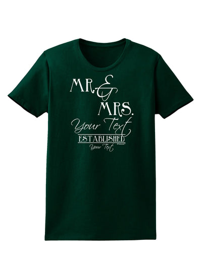 Personalized Mr and Mrs -Name- Established -Date- Design Womens Dark T-Shirt-TooLoud-Forest-Green-Small-Davson Sales