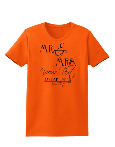 Personalized Mr and Mrs -Name- Established -Date- Design Womens T-Shirt-Womens T-Shirt-TooLoud-Orange-X-Small-Davson Sales