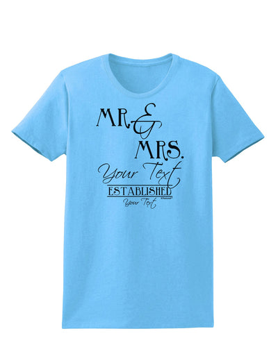 Personalized Mr and Mrs -Name- Established -Date- Design Womens T-Shirt-Womens T-Shirt-TooLoud-Aquatic-Blue-X-Small-Davson Sales