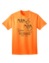 Personalized Mrs and Mrs Lesbian Wedding - Name- Established -Date- Design Adult T-Shirt-Mens T-Shirt-TooLoud-Neon-Orange-Small-Davson Sales