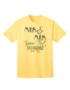 Personalized Mrs and Mrs Lesbian Wedding - Name- Established -Date- Design Adult T-Shirt-Mens T-Shirt-TooLoud-Yellow-Small-Davson Sales