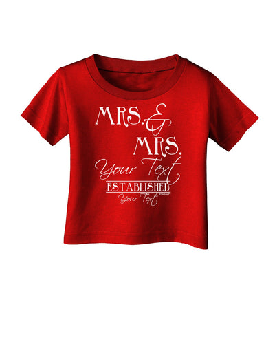 Personalized Mrs and Mrs Lesbian Wedding - Name- Established -Date- Design Infant T-Shirt Dark-Infant T-Shirt-TooLoud-Red-06-Months-Davson Sales