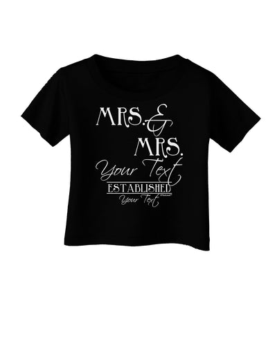 Personalized Mrs and Mrs Lesbian Wedding - Name- Established -Date- Design Infant T-Shirt Dark-Infant T-Shirt-TooLoud-Black-06-Months-Davson Sales