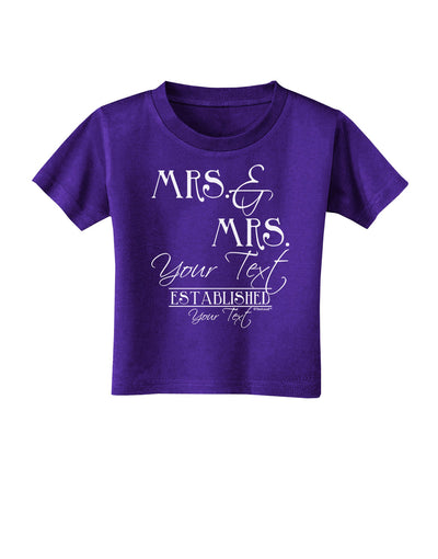 Personalized Mrs and Mrs -Name- Established -Date- Design Toddler T-Shirt Dark-Toddler T-Shirt-TooLoud-Purple-2T-Davson Sales