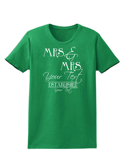 Personalized Mrs and Mrs -Name- Established -Date- Design Womens Dark T-Shirt-TooLoud-Kelly-Green-X-Small-Davson Sales