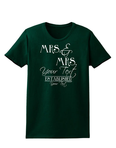 Personalized Mrs and Mrs -Name- Established -Date- Design Womens Dark T-Shirt-TooLoud-Forest-Green-Small-Davson Sales