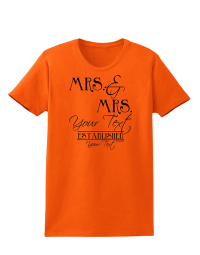 Personalized Mrs and Mrs -Name- Established -Date- Design Womens T-Shirt-Womens T-Shirt-TooLoud-Orange-X-Small-Davson Sales