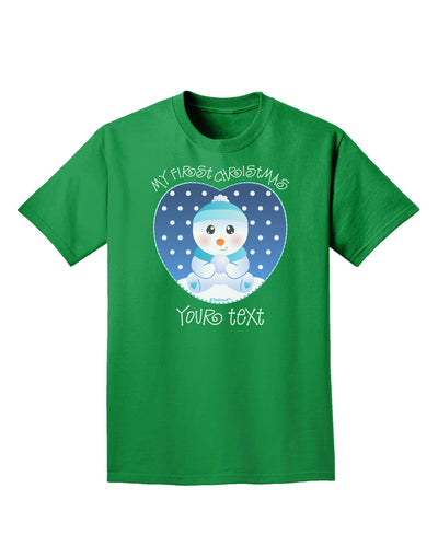 Personalized My First Christmas Snowbaby Blue Adult Dark T-Shirt-Mens T-Shirt-TooLoud-Kelly-Green-Small-Davson Sales