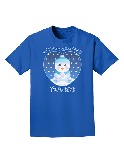 Personalized My First Christmas Snowbaby Blue Adult Dark T-Shirt-Mens T-Shirt-TooLoud-Royal-Blue-Small-Davson Sales