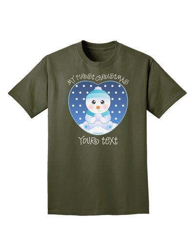 Personalized My First Christmas Snowbaby Blue Adult Dark T-Shirt-Mens T-Shirt-TooLoud-Military-Green-Small-Davson Sales