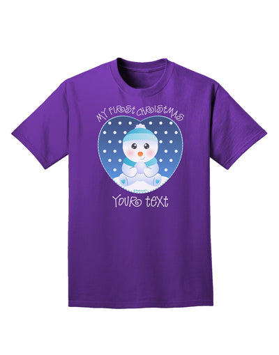 Personalized My First Christmas Snowbaby Blue Adult Dark T-Shirt-Mens T-Shirt-TooLoud-Purple-Small-Davson Sales