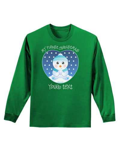 Personalized My First Christmas Snowbaby Blue Adult Long Sleeve Dark T-Shirt-TooLoud-Kelly-Green-Small-Davson Sales