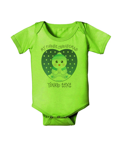 Personalized My First Christmas Snowbaby Blue Baby Romper Bodysuit-Baby Romper-TooLoud-Lime-Green-06-Months-Davson Sales