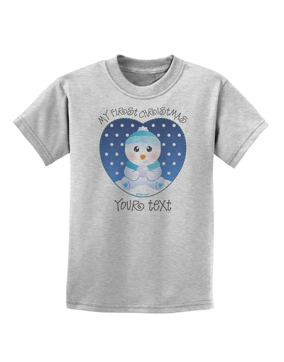 Personalized My First Christmas Snowbaby Blue Childrens T-Shirt-Childrens T-Shirt-TooLoud-AshGray-X-Small-Davson Sales