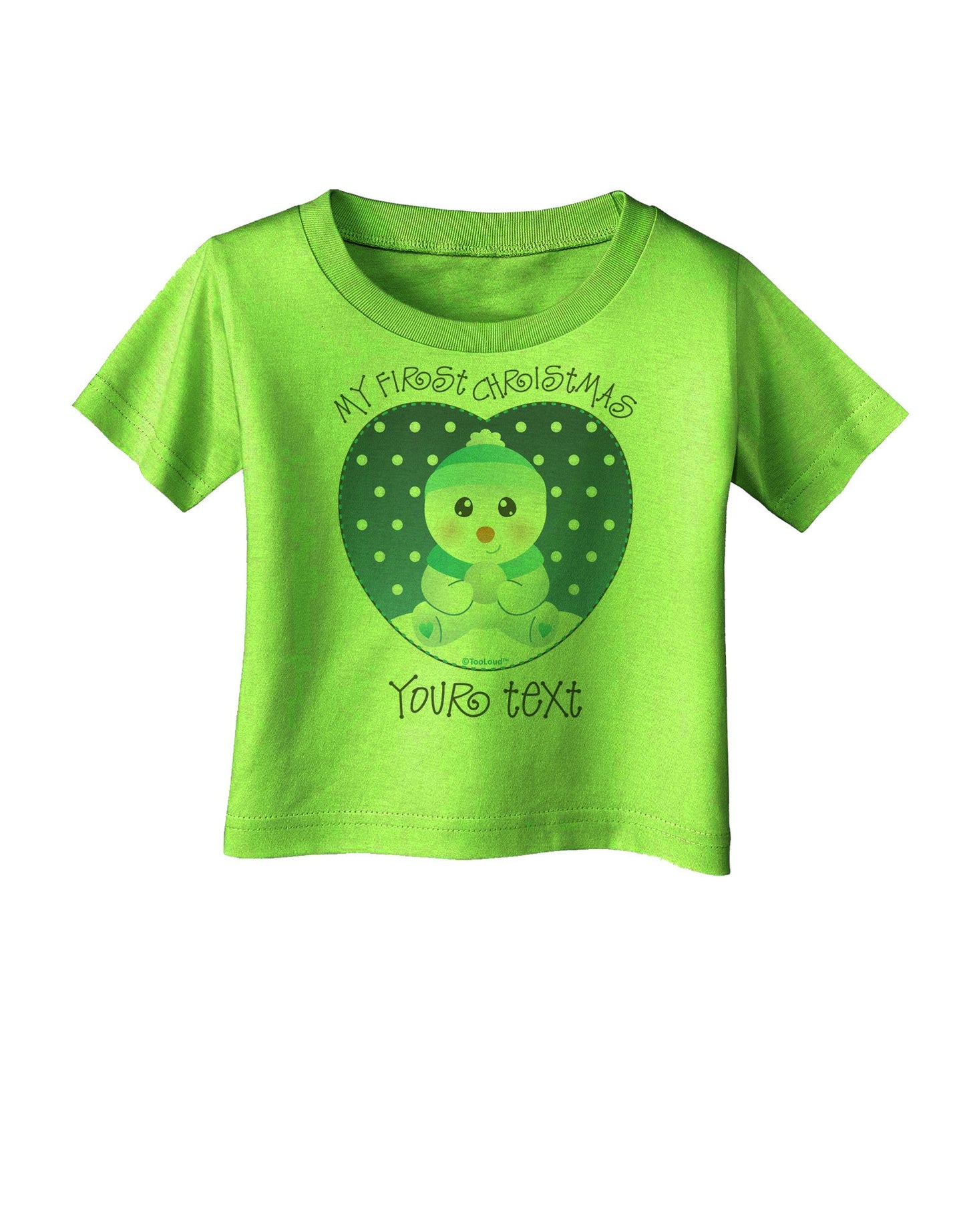 Personalized My First Christmas Snowbaby Blue Infant T-Shirt-Infant T-Shirt-TooLoud-Lime-Green-06-Months-Davson Sales