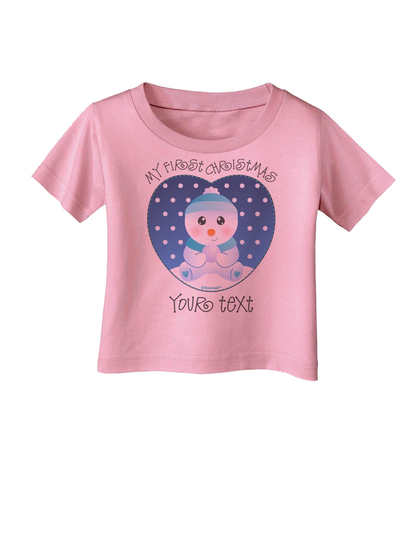 Personalized My First Christmas Snowbaby Blue Infant T-Shirt-Infant T-Shirt-TooLoud-Candy-Pink-06-Months-Davson Sales