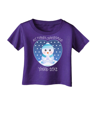 Personalized My First Christmas Snowbaby Blue Infant T-Shirt Dark-Infant T-Shirt-TooLoud-Purple-06-Months-Davson Sales