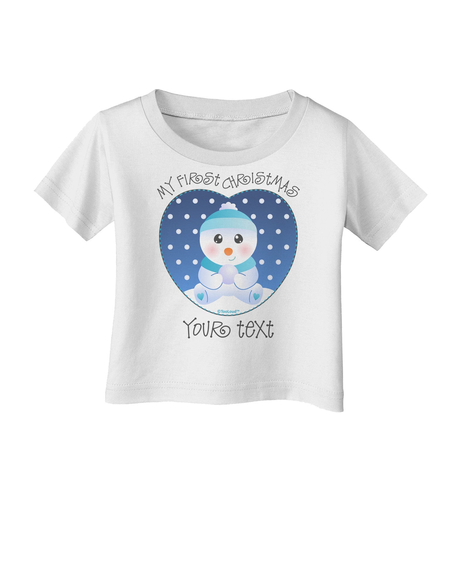 Personalized My First Christmas Snowbaby Blue Infant T-Shirt-Infant T-Shirt-TooLoud-White-06-Months-Davson Sales