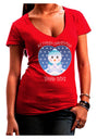 Personalized My First Christmas Snowbaby Blue Juniors V-Neck Dark T-Shirt-Womens V-Neck T-Shirts-TooLoud-Red-Juniors Fitted Small-Davson Sales