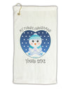 Personalized My First Christmas Snowbaby Blue Micro Terry Gromet Golf Towel 16 x 25 inch-Golf Towel-TooLoud-White-Davson Sales